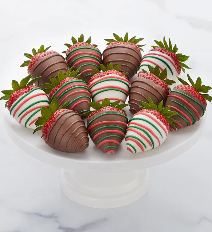 Holiday Drizzle Dipped Strawberries