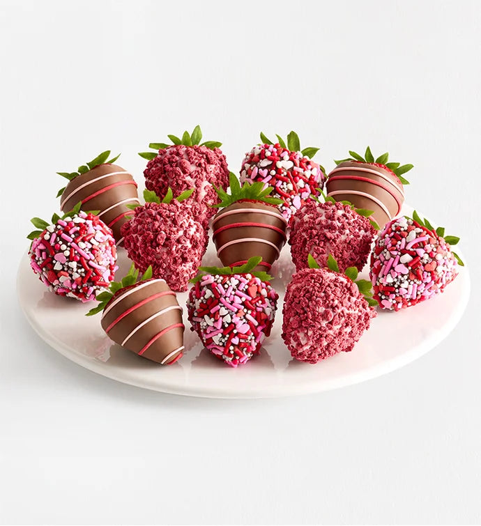 Red velvet chocolate covered strawberries