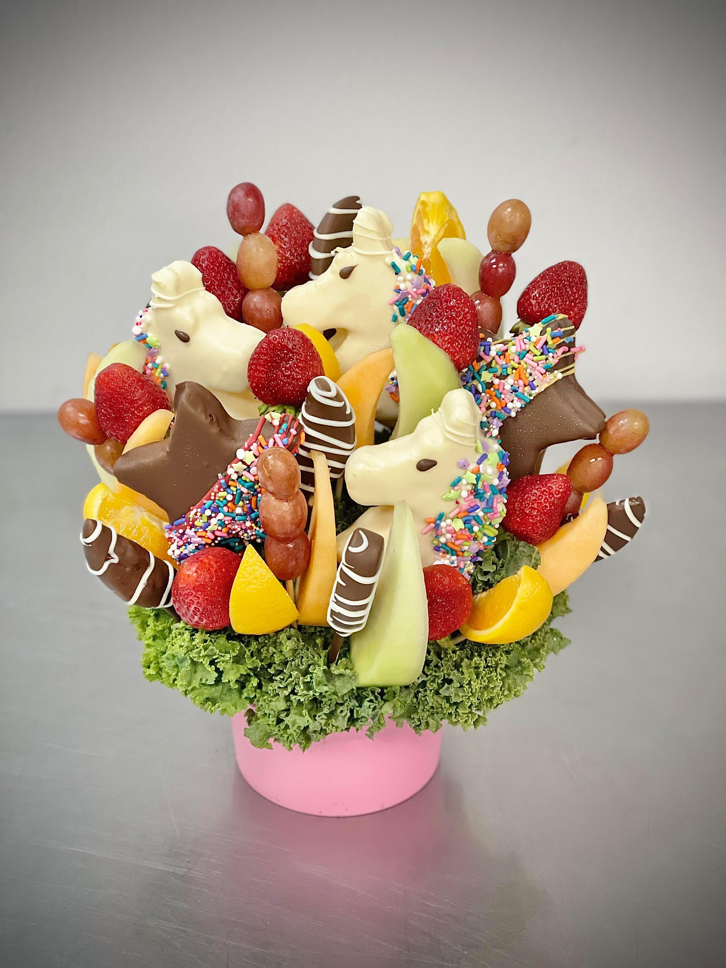 Dipped Unicorn Fruit Arrangement